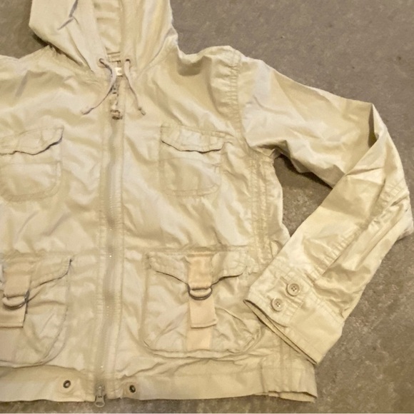 Vintage Gap Cargo Hooded Cotton Bomber Safari Hip Length Medium Pockets Jacket - Picture 6 of 10